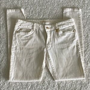 Michael Kors Skinny Jeans off white/cream gold accents size 6